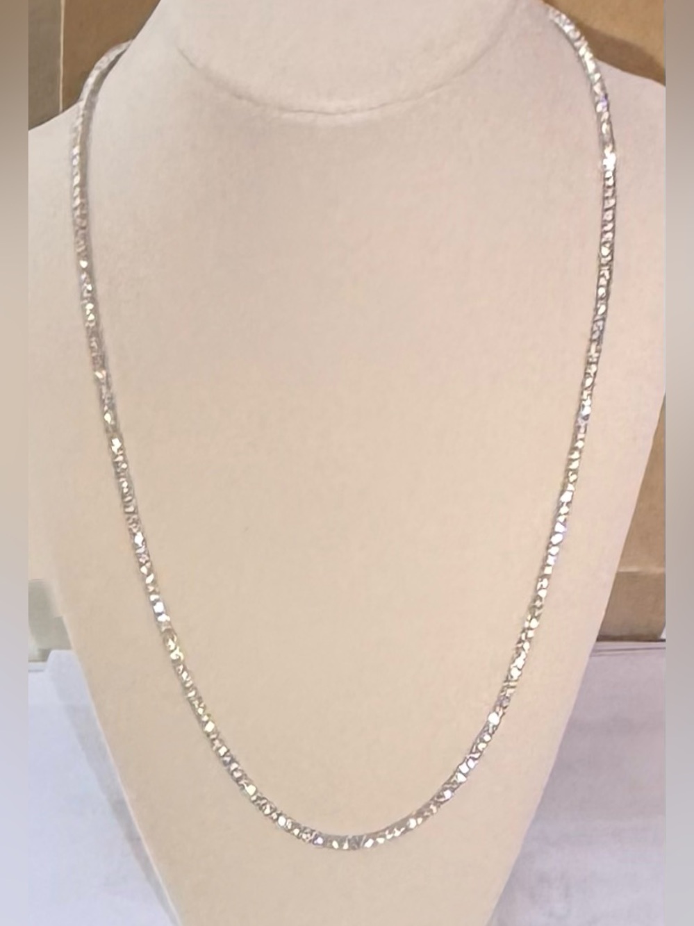 New 20” Moissanite Diamond Sterling Silver Faceted Tennis Chain Necklace